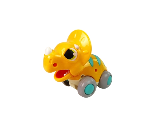 Dinosaur on Wheels Yellow Triceratops Figurine