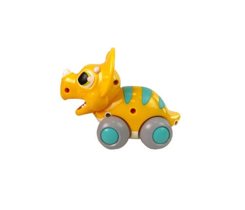 Dinosaur on Wheels Yellow Triceratops Figurine