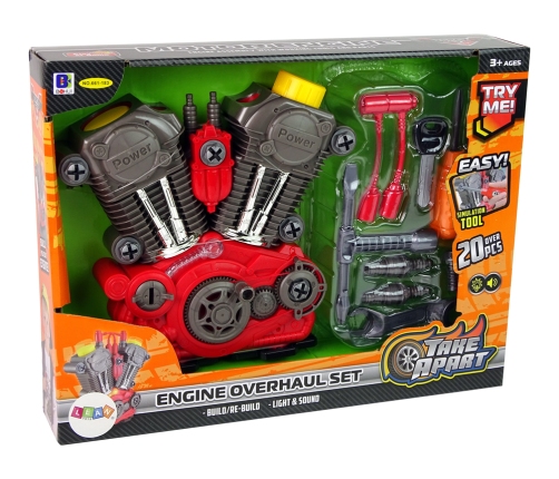 Car engine for the little mechanic To assemble by yourself Lights and sounds