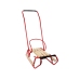 Metal Sled with Push Bar Backrest Strap Red