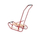 Metal Sled with Push Bar Backrest Strap Red