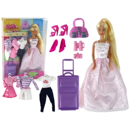 Children's Doll Long Hair Suitcase Clothes