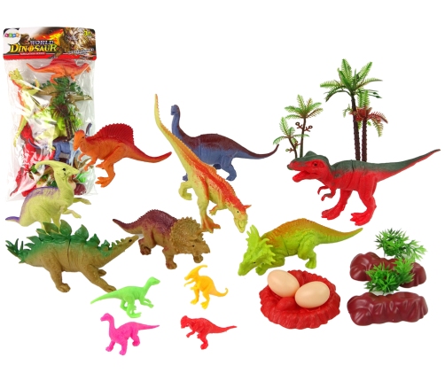 Set of Dinosaur Figures with Accessories 21 Pieces