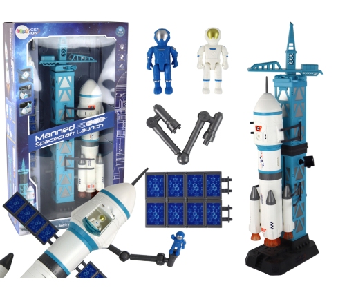 Toy Space Mission Rocket Astronauts Launcher 15 Elements