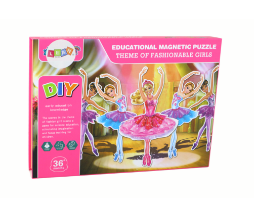 A set of educational magnetic puzzles with a Doll motif