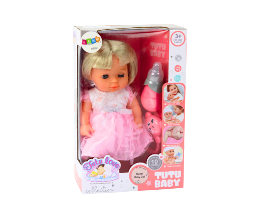 Doll In Light Pink Dress Peeing Bottle Rattle Sounds