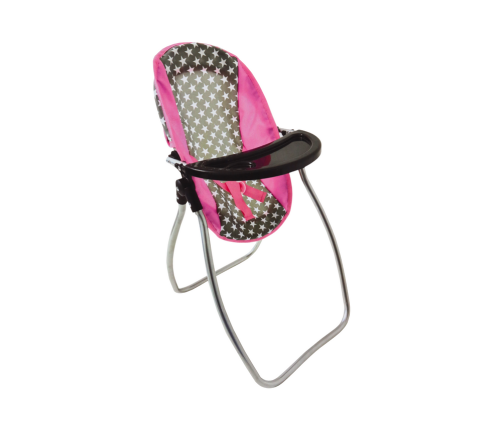 Doll Swing Feeding Chair Alice Stars Gray-Pink