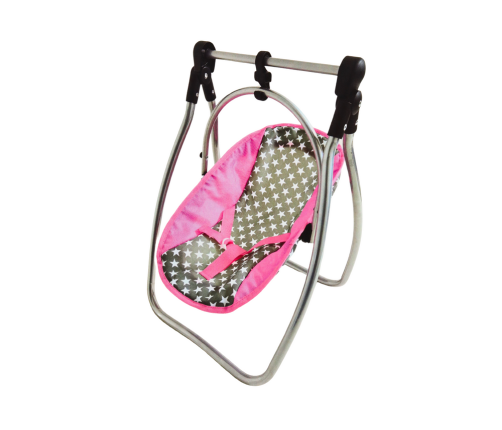 Doll Swing Feeding Chair Alice Stars Gray-Pink