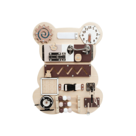 Sensory Manipulative Board Teddy Bear Wooden 14 El