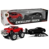 Set of Vehicles Red Monster Truck Black BMW Caravan 58 cm