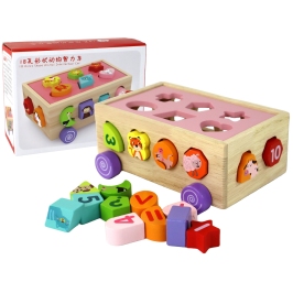 Wooden Sorter on Wheels Educational Shapes Geometric Figures