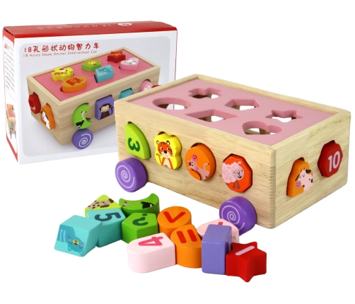 Wooden Sorter on Wheels Educational Shapes Geometric Figures