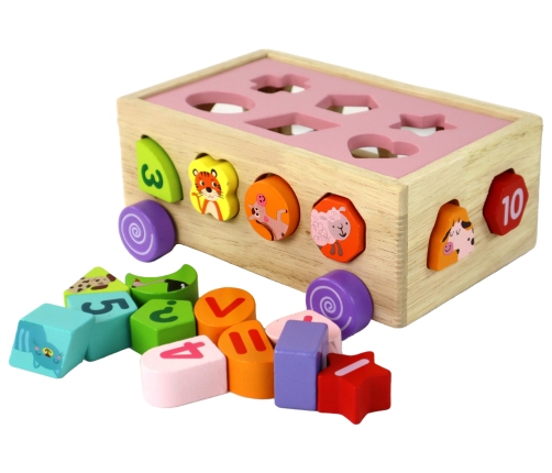 Wooden Sorter on Wheels Educational Shapes Geometric Figures