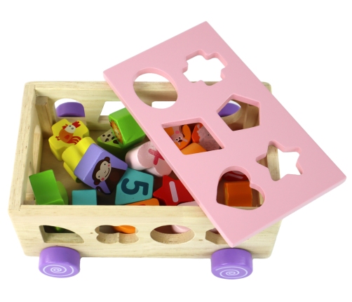 Wooden Sorter on Wheels Educational Shapes Geometric Figures