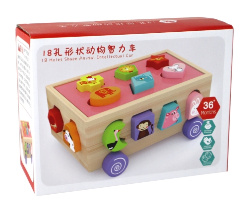 Wooden Sorter on Wheels Educational Shapes Geometric Figures