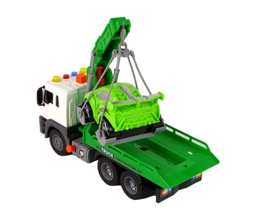 Car Transporter Roadside Assistance Tow Truck 1:16 Green Sound Lights