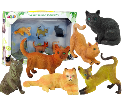 Set of 6 Figures  Domestic cats of various breeds