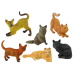 Set of 6 Figures  Domestic cats of various breeds