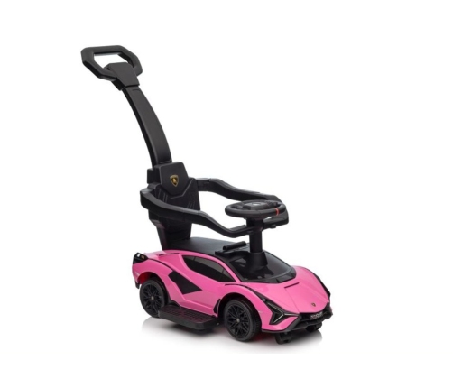 Машина каталка с ручкой Lamborghini QLS-996T Pink