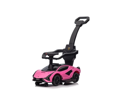 Машина каталка с ручкой Lamborghini QLS-996T Pink