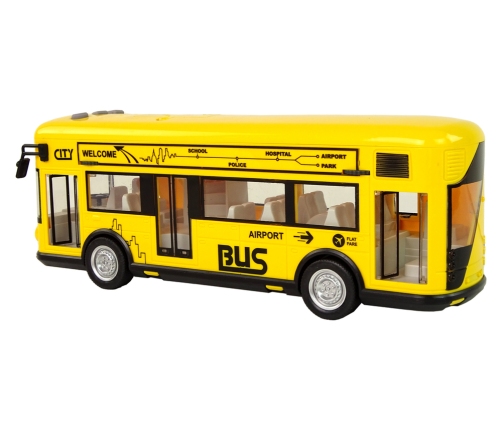 Yellow City Bus With Friction Drive 1:18