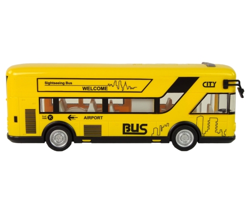 Yellow City Bus With Friction Drive 1:18