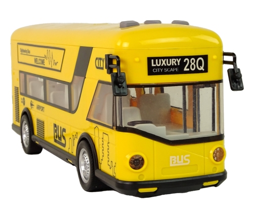 Yellow City Bus With Friction Drive 1:18