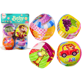 Soft Balls Colorful Educational Rattle Balls 4 pcs. Set