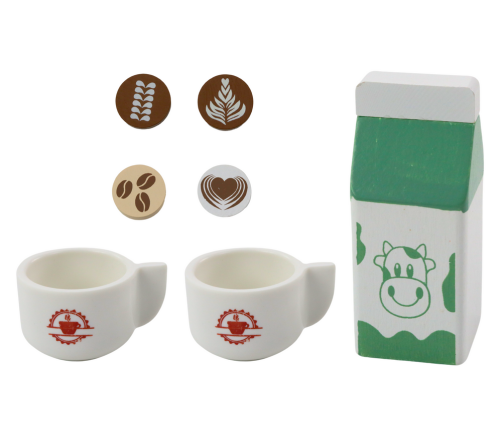 Wooden Coffee Machine AGD Milk Cup Set