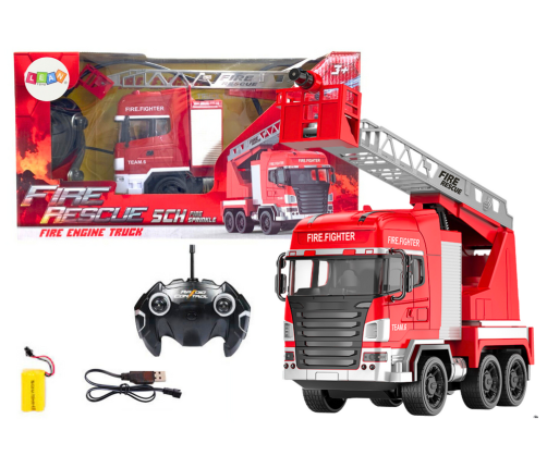 Fire Truck with Boom Remote Control RC Spray Lights