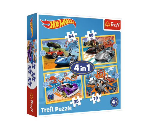 Hot Wheels Puzzle 4in1 Vehicles Trefl 34627