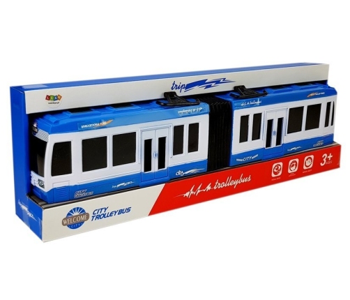 Articulated Bus with Friction Drive Blue