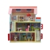 Wooden Marika Dolls' House with Opening Windows Three Storeys Balcony Furniture