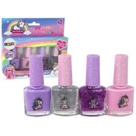 Beauty Set Glitter Nail Polish 4 Pieces Unicorns