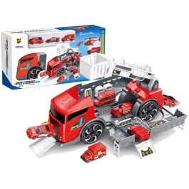 Fire Brigade Truck Base 2-in-1 Vehicle Set Red