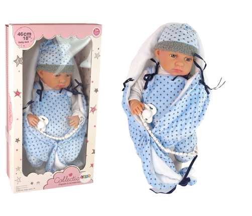 Baby Doll 46 cm Blue Dummy Star Blanket