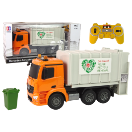 RC Garbage Truck Mercedes-Benz Antos Orange Trash