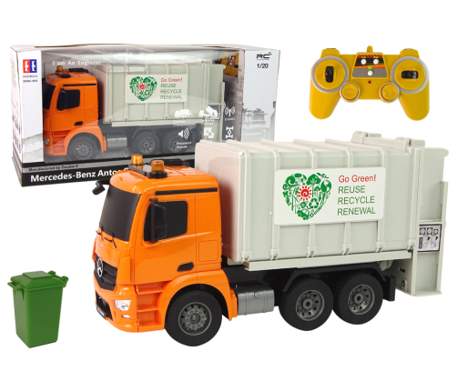 RC Garbage Truck Mercedes-Benz Antos Orange Trash