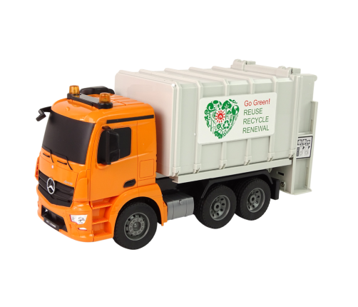 RC Garbage Truck Mercedes-Benz Antos Orange Trash