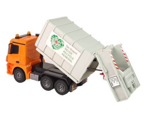 RC Garbage Truck Mercedes-Benz Antos Orange Trash