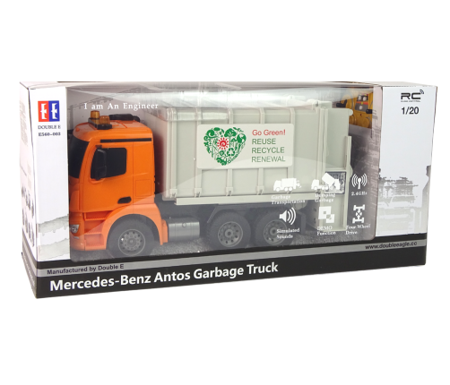 RC Garbage Truck Mercedes-Benz Antos Orange Trash