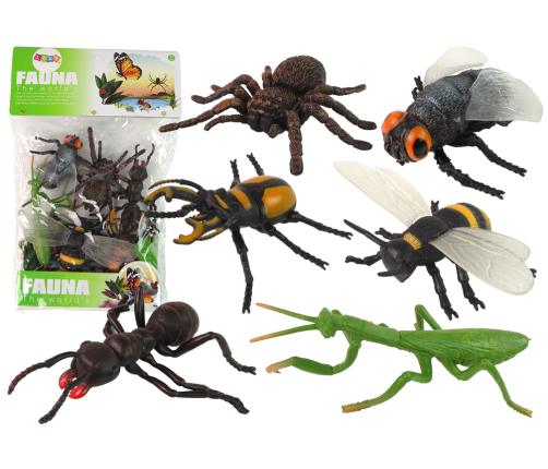 Set of 6 Insect Figures Insect Spider Bee