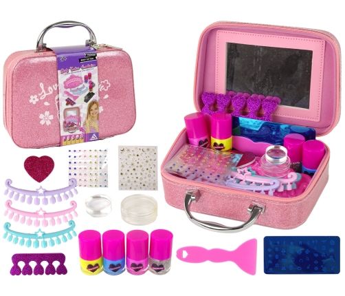 Makeup and Nail Set in Suitcase Pink