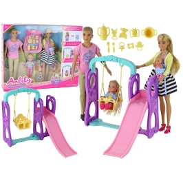 Anlily Parents and Children Playground Doll Set