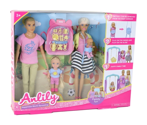 Anlily Parents and Children Playground Doll Set