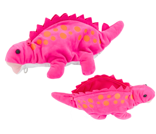 Plush Dinosaur Pencil Case Storage Box Pendant Pink