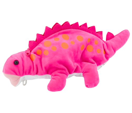 Plush Dinosaur Pencil Case Storage Box Pendant Pink