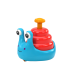 Cheerful Snail On Wheels Riding Blue And Red