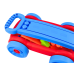 Set of blocks in a blue and red wheeled cart