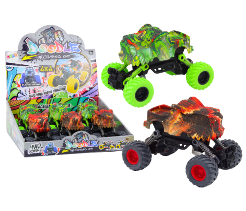 Dinosaur Car, Friction Drive, Red or Green, Off-Road